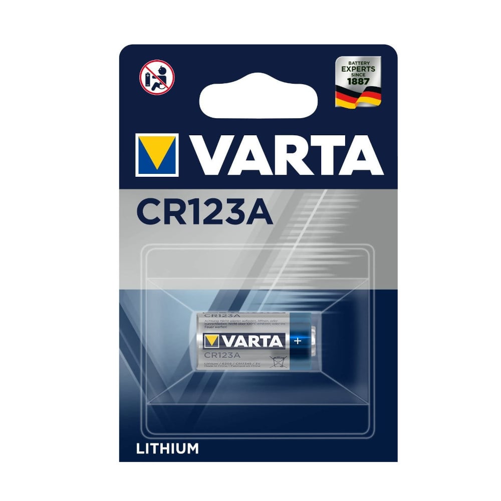 Blister 1 Batteria 3V 1430 mAh Litio CR123A VARTA