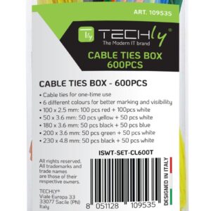 Fascette Fermacavo Colorate Kit da 600pz TECHLY