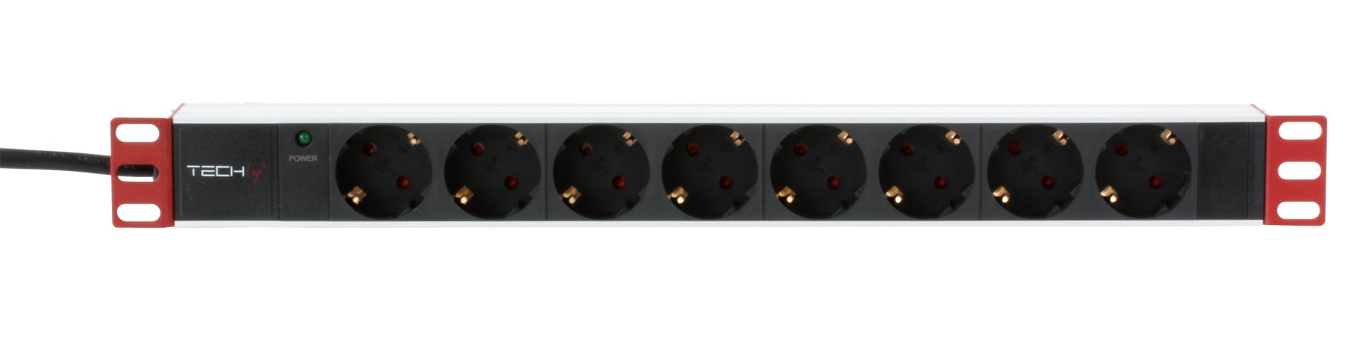 Multipresa 8 Posti da Rack 19'' Spina Schuko Angolata 1U TECHLY PROFESSIONAL