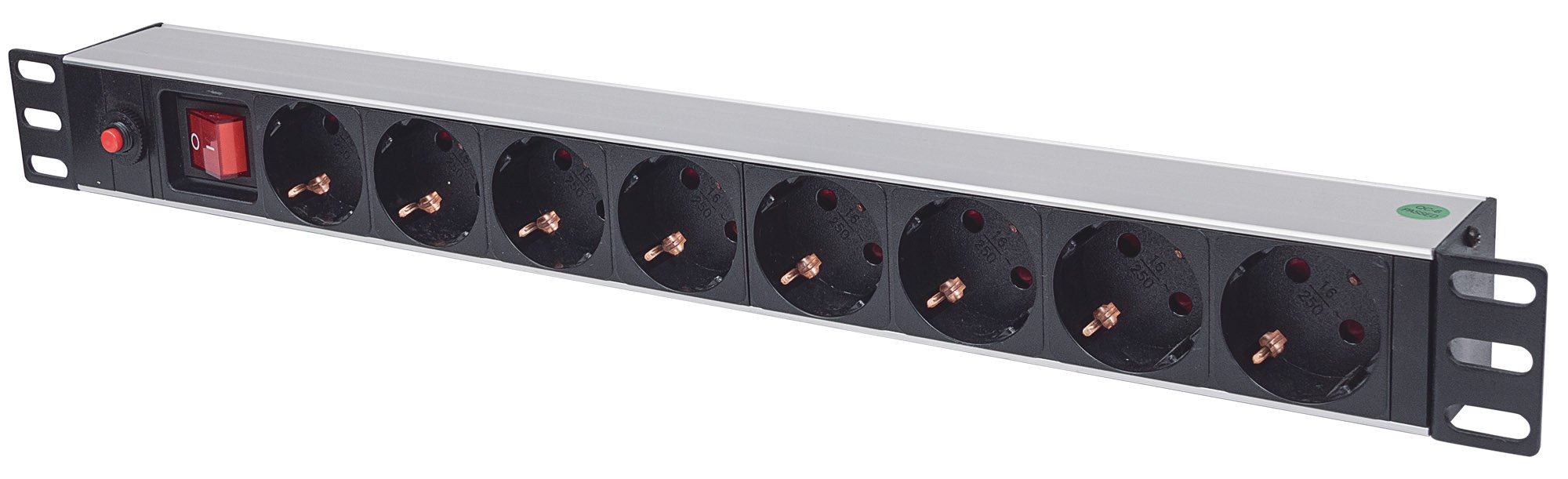 Multipresa per Rack 19'' 8 posti Spina Schuko Angolata 1U INTELLINET