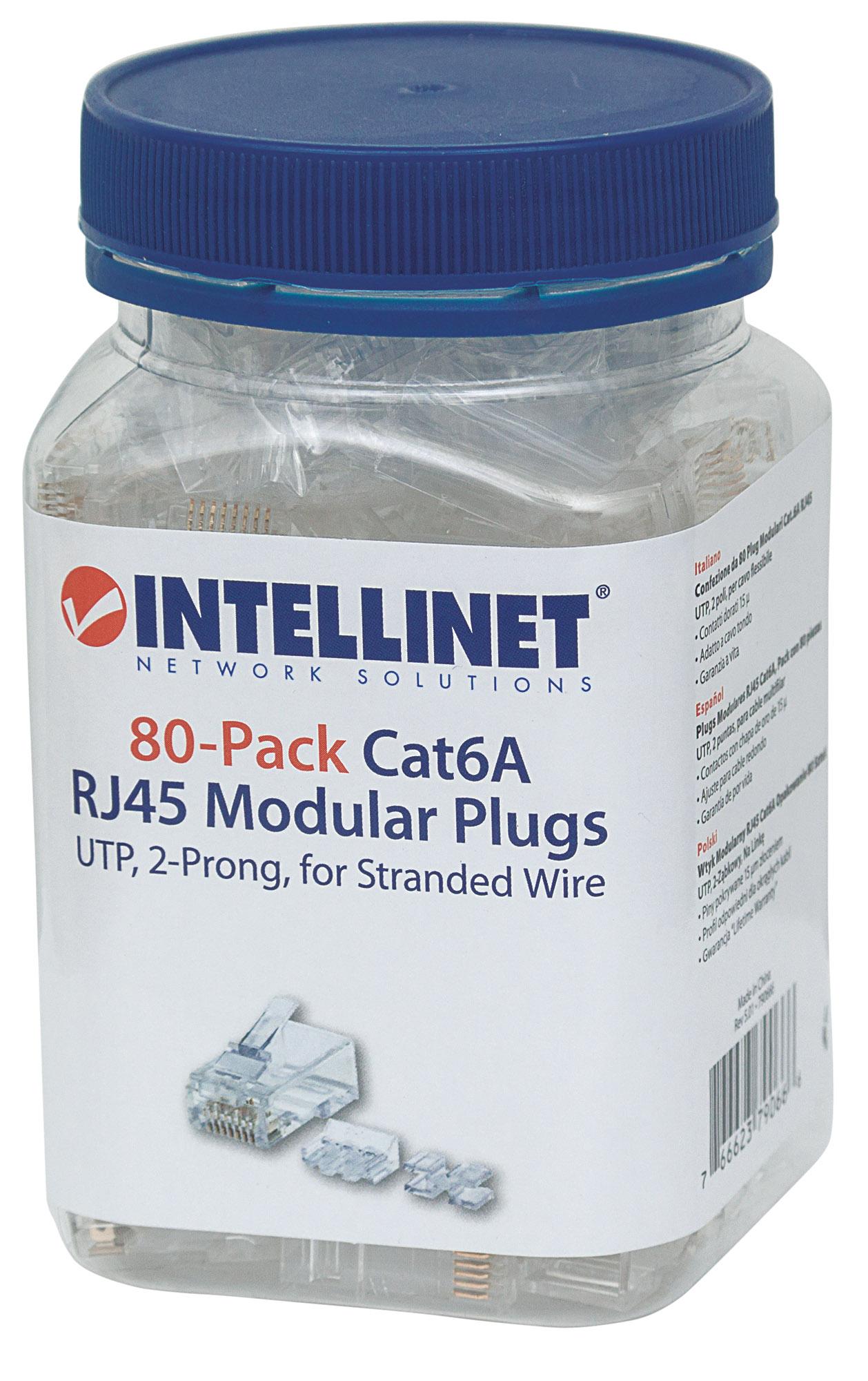 Confezione da 80 Plug Modulari Cat.6A RJ45 UTP INTELLINET
