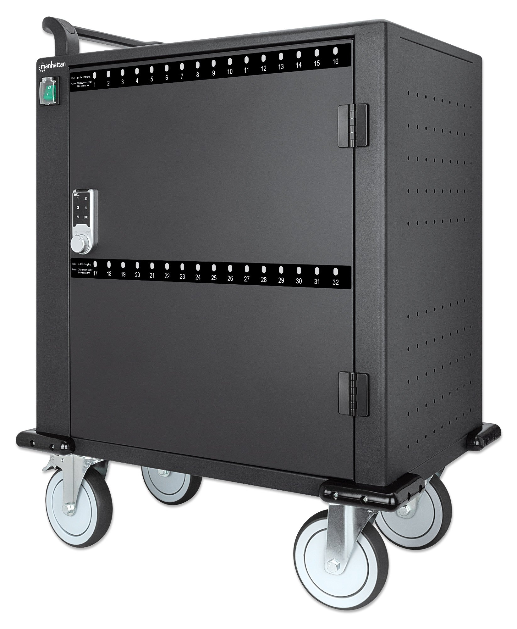 Carrello Stazione di Ricarica USB-C™ 576W per 32 Smartphone e Tablet fino a 12'' MANHATTAN