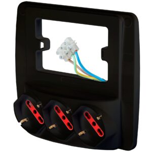 Multipresa da Parete 3 Posti Schuko Nero ROSI