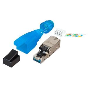 Plug Cat.6A RJ45 Tooless Schermato con Copriconnettore OEM