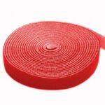 Rotolo di Feltro Adesivo Gestione cavi Lunghezza 4m Larghezza 16mm Rosso TECHLY