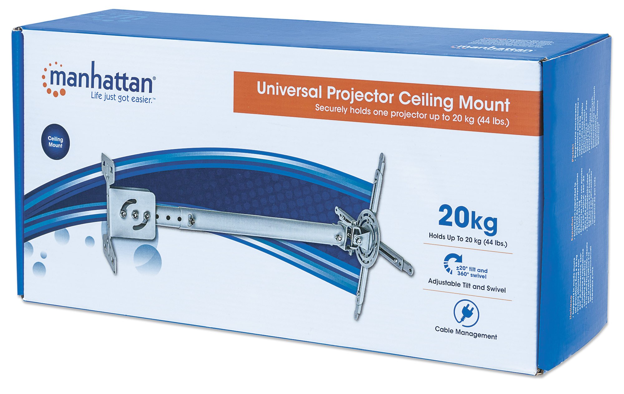 Staffa Universale per Proiettore 20kg a Soffitto MANHATTAN - immagine 2