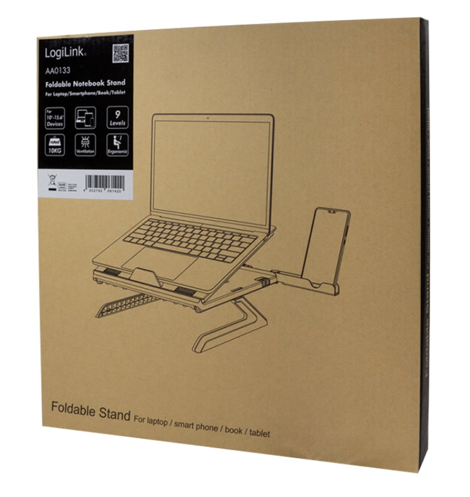 Supporto per Notebook e Tablet 10-15.6'' Ergonomico Nero LOGILINK - immagine 2