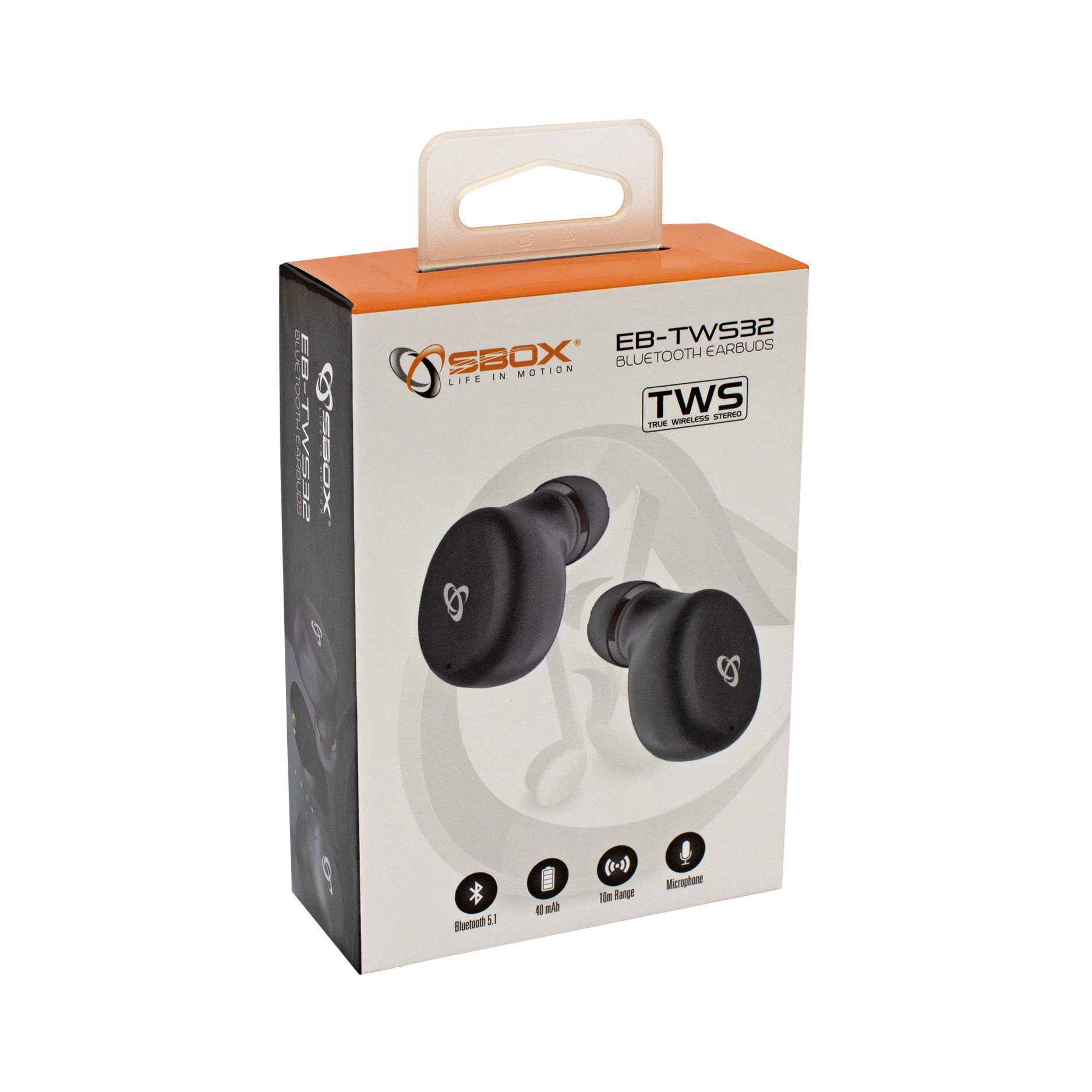 Auricolari Bluetooth v5.1 con Custodia di Ricarica Nero SBOX - immagine 10