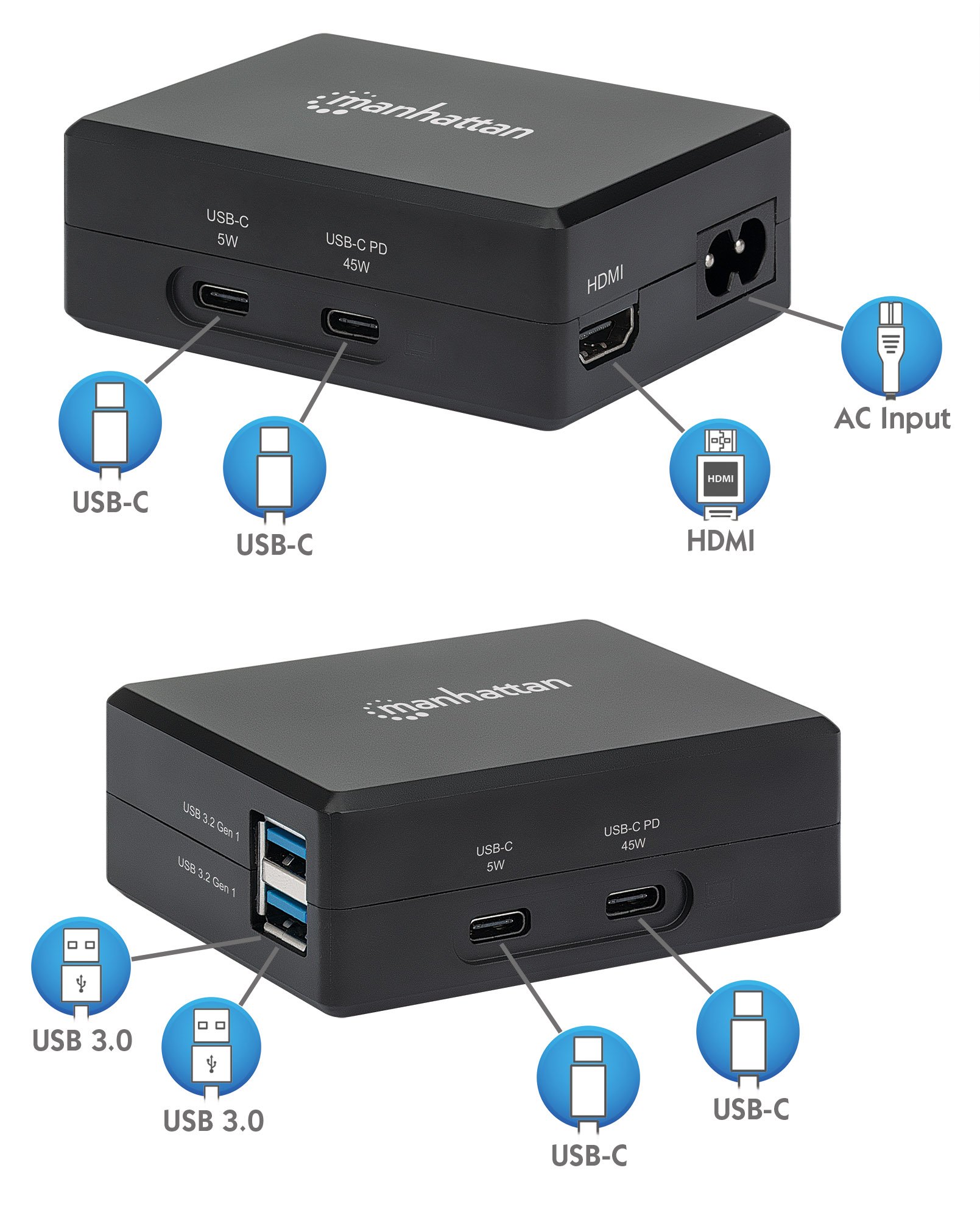 Hub USB-C™ con funzione di ricarica Power Delivery 45W MANHATTAN - immagine 10