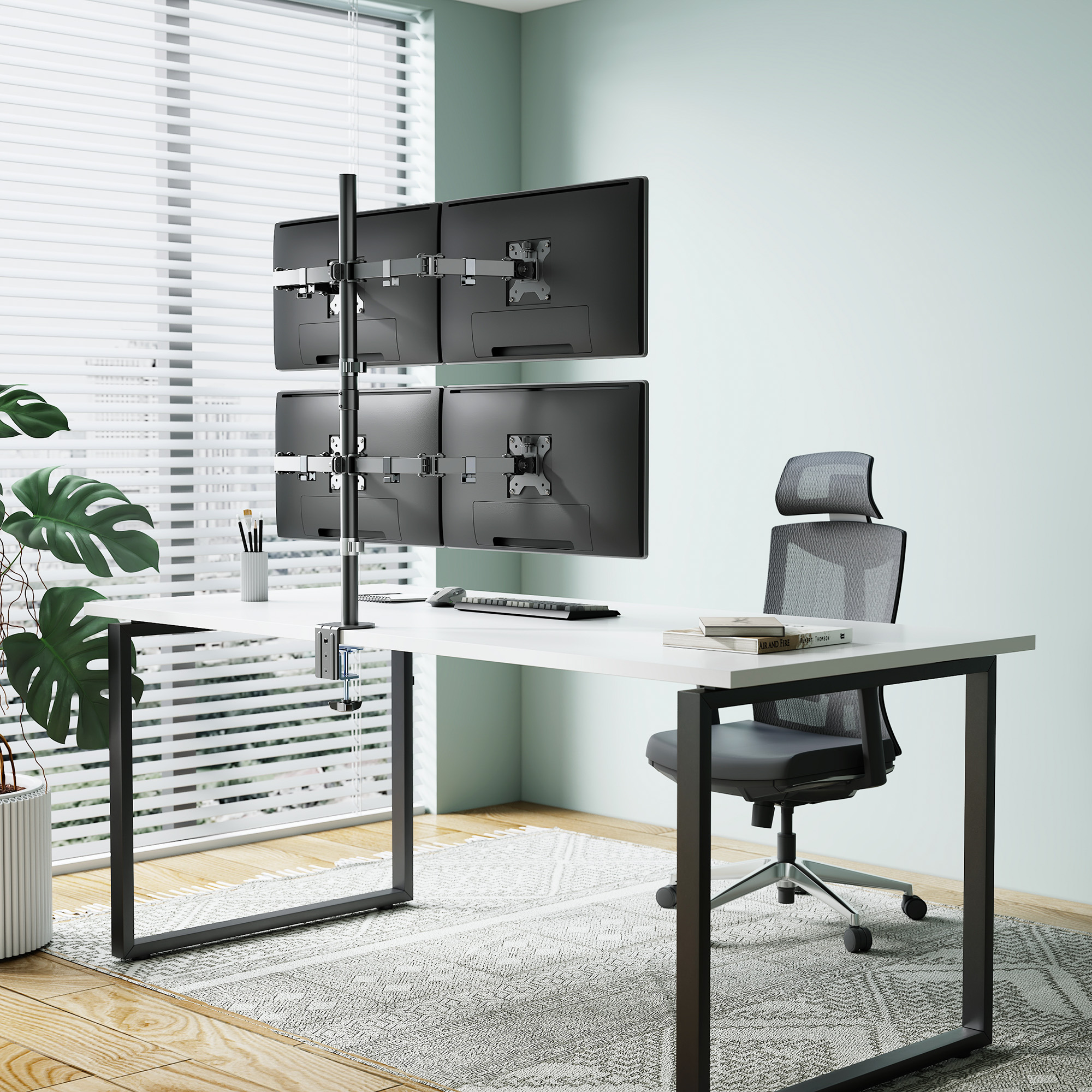 Supporto da Scrivania per 4 Monitor 13-32'' con Morsetto MANHATTAN - immagine 10