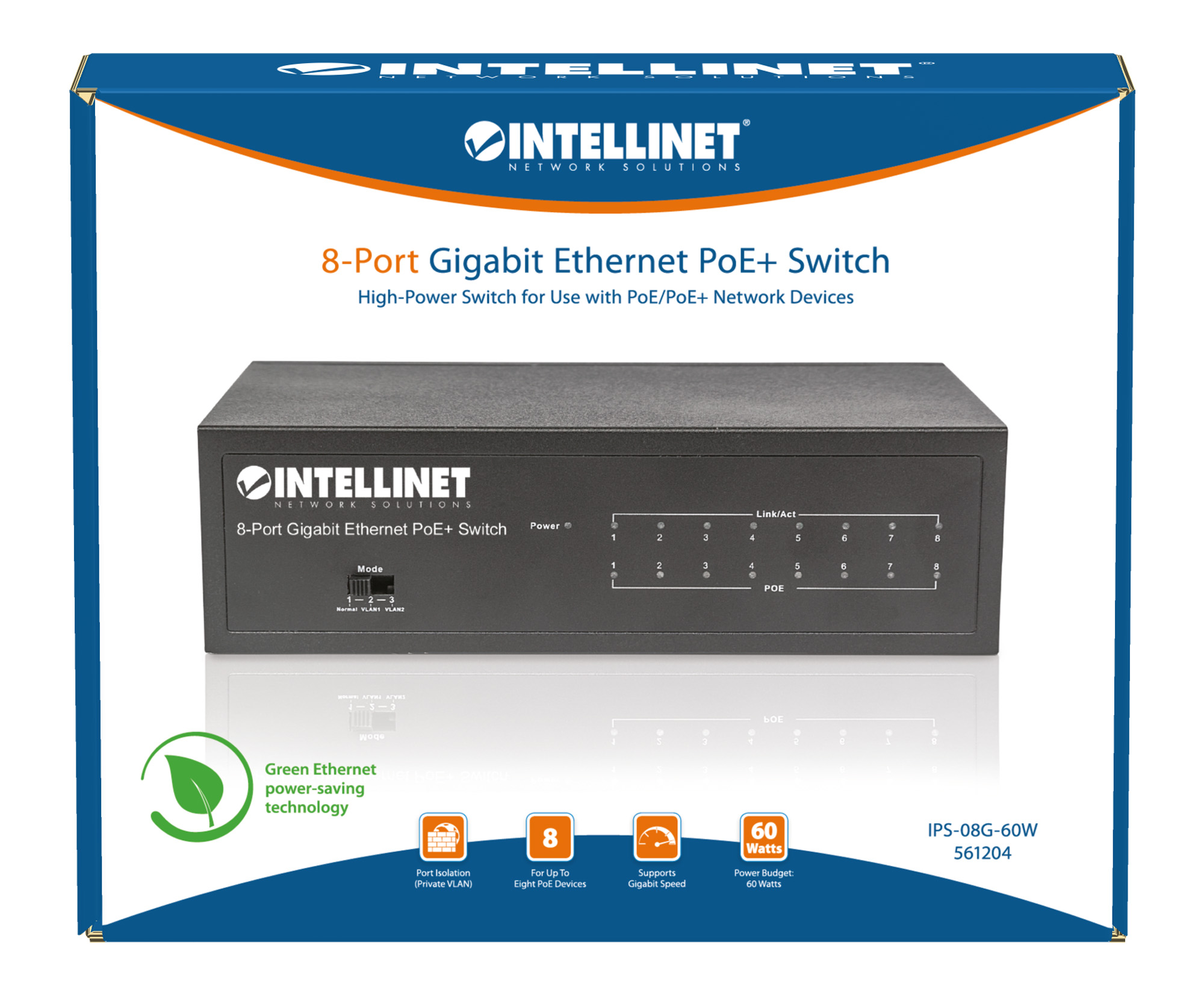 Switch Gigabit Ethernet 8 Porte PoE+ INTELLINET - immagine 10