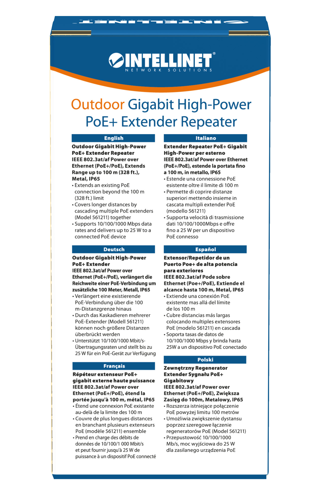 Extender Repeater PoE+ Gigabit High-Power per Esterno INTELLINET - immagine 10
