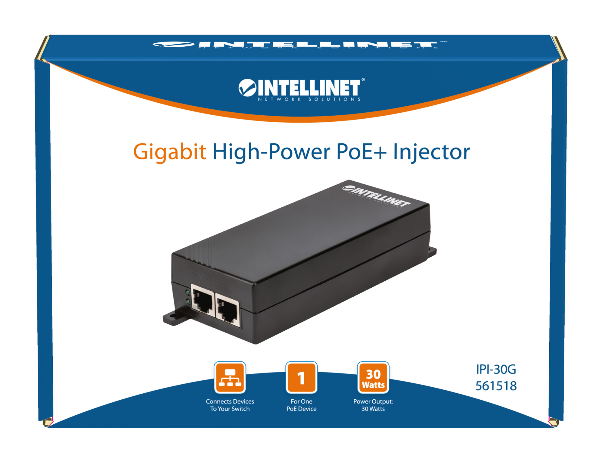 Iniettore Gigabit PoE+ High Power INTELLINET - immagine 10