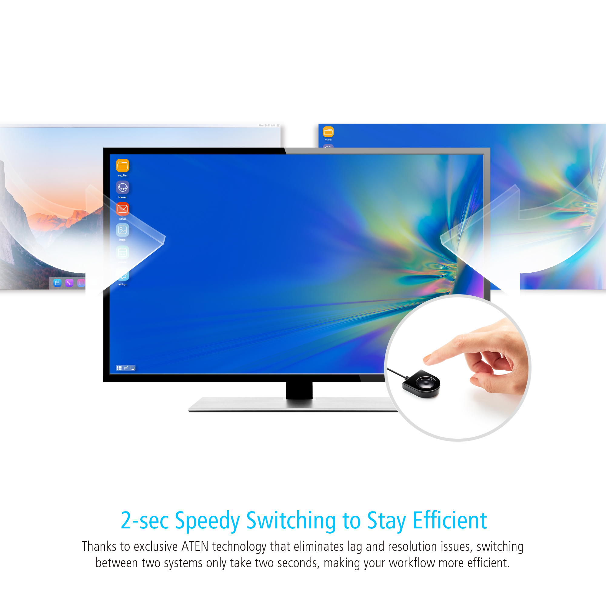 Switch Dock USB-C™ Gen 1 a 2 porte con pass-through dell'alimentazione, US3310 ATEN - immagine 10