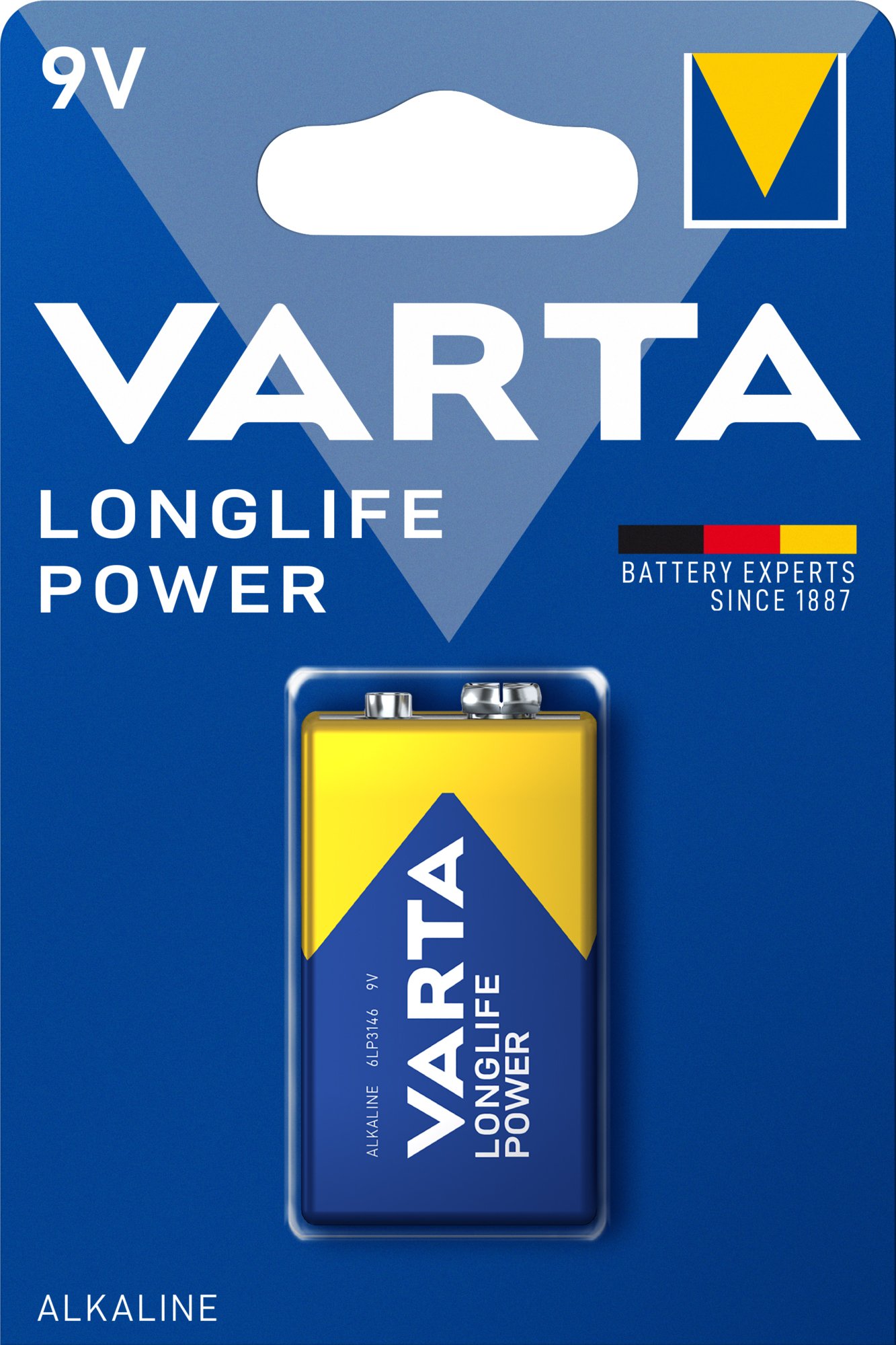 Blister 1 Batteria 9V Longlife Power Alcalina 6LP3146 VARTA