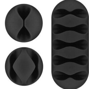 Clip Fermacavo Set da 5 pz Varie Misure Nero GOOBAY