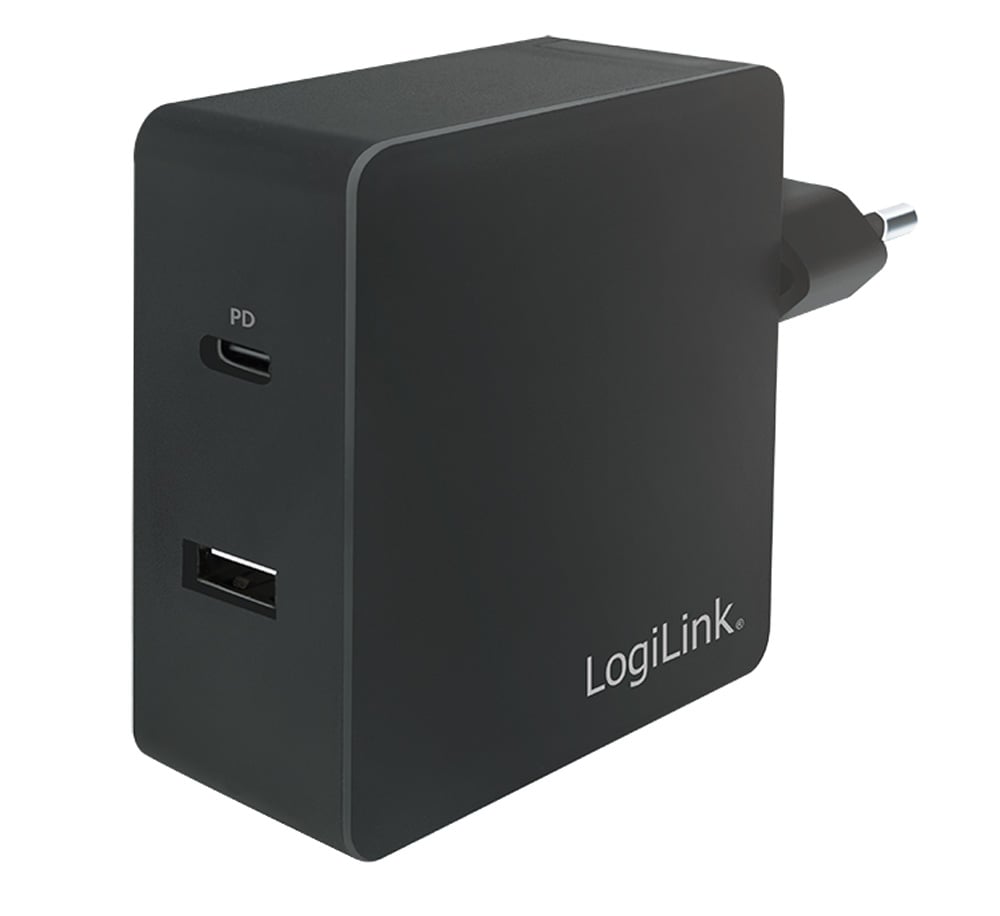 Caricatore da Muro USB-C™ e USB tipo A 65W Nero LOGILINK