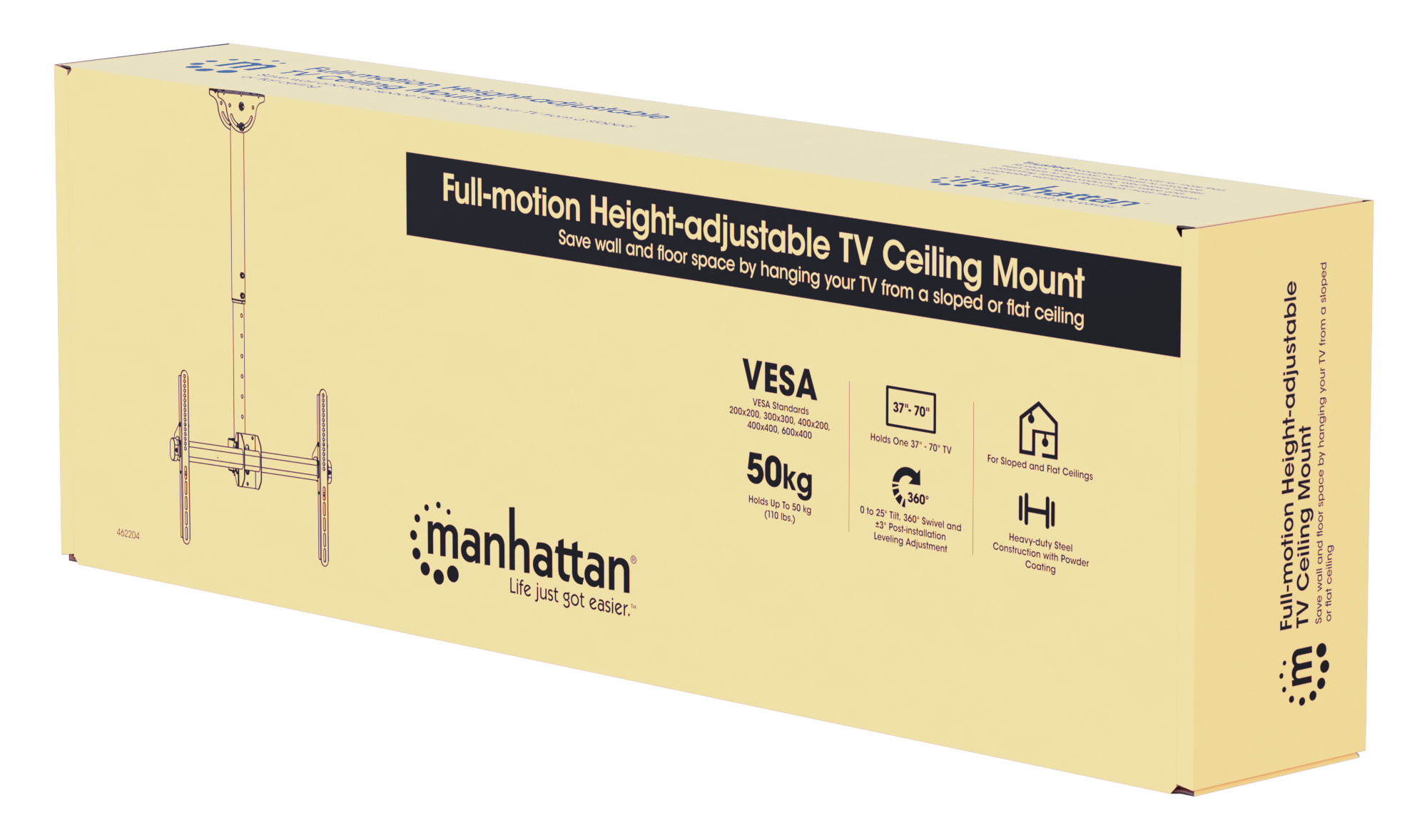 Supporto TV 37''-70'' da Soffitto Altezza Regolabile Full-motion MANHATTAN - immagine 2