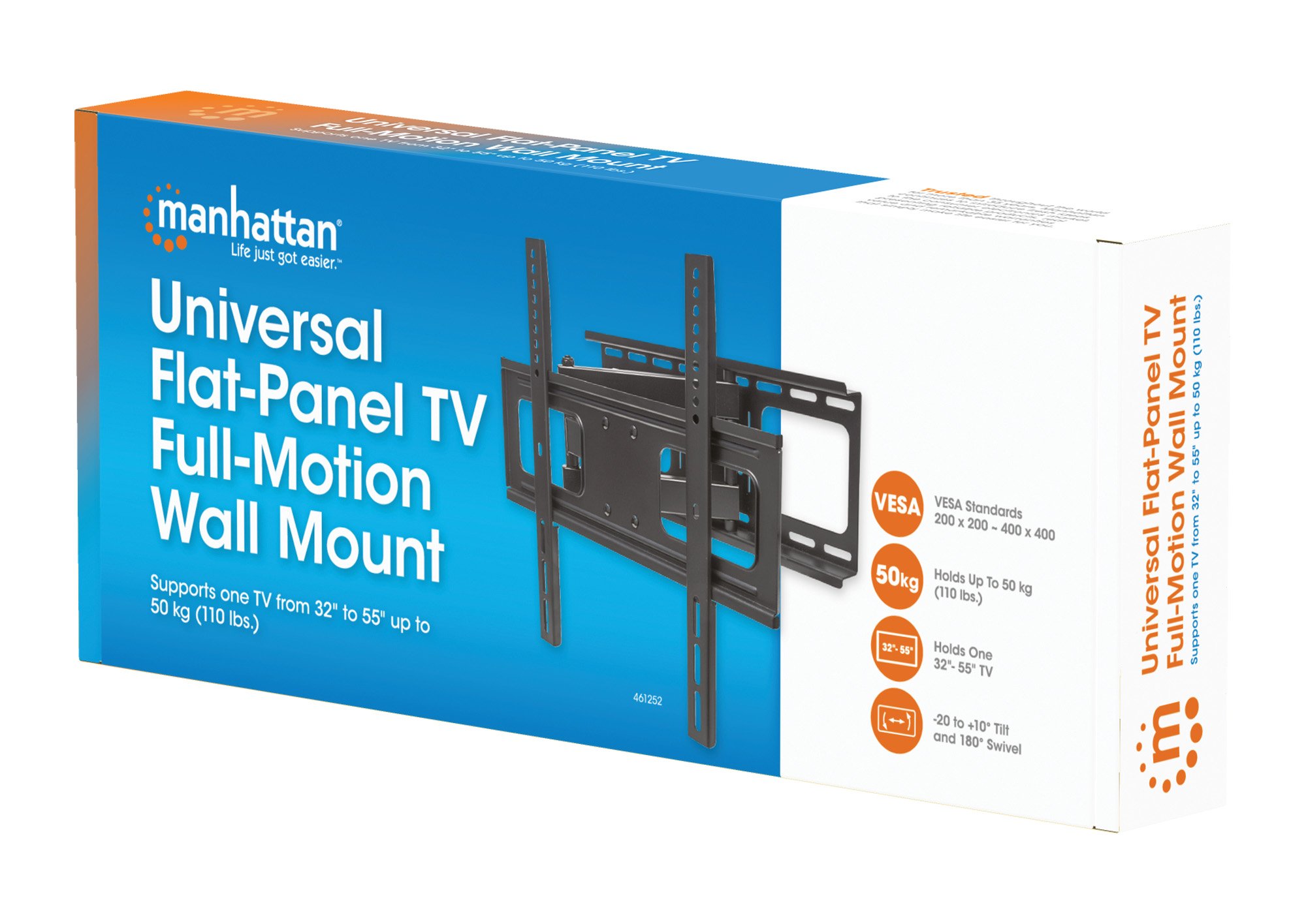 Supporto a Muro Universale Full-Motion per TV 32-55'' MANHATTAN - immagine 2