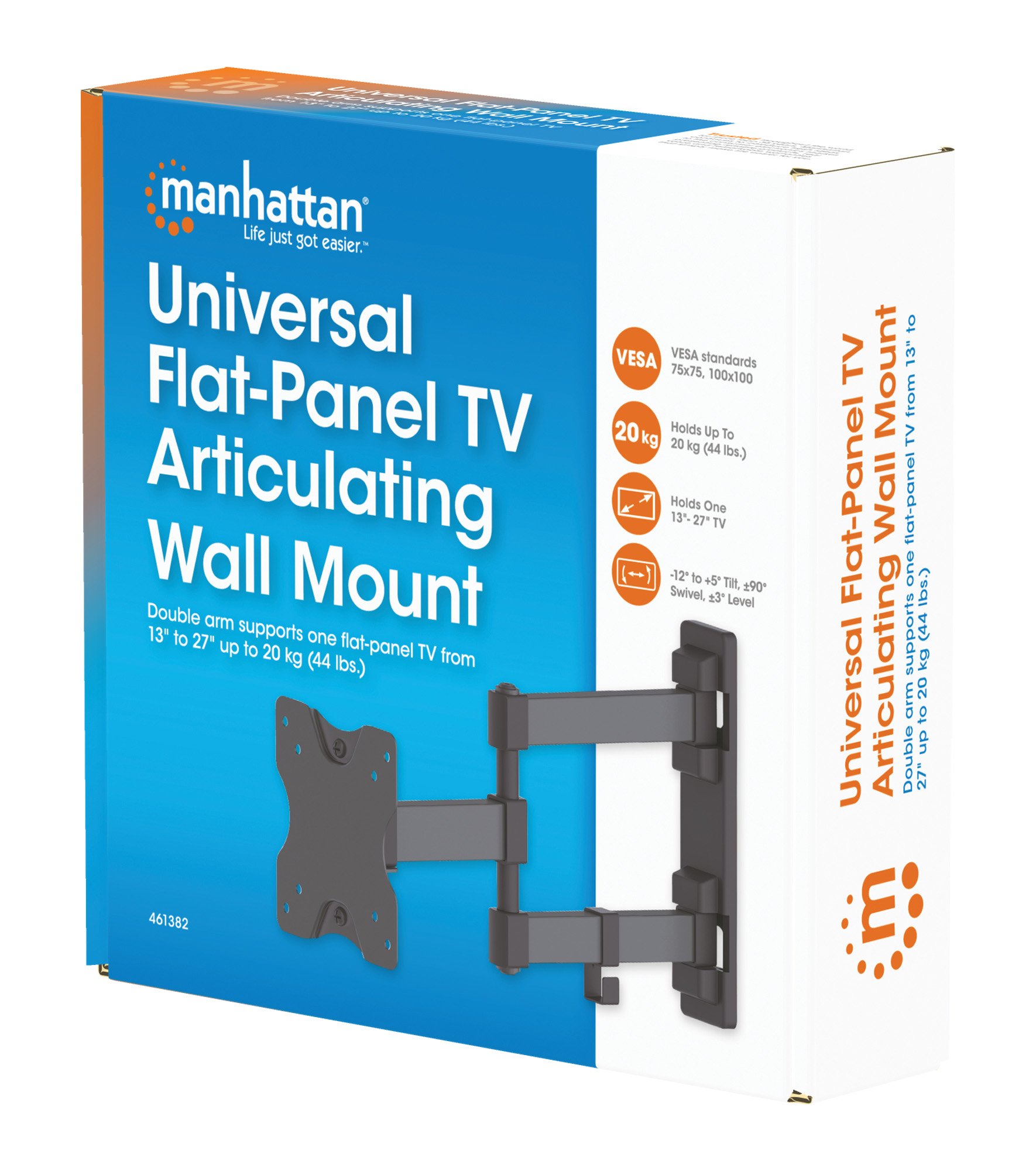 Staffa a Muro per LCD 13-27'' Universale e Snodabile MANHATTAN - immagine 2
