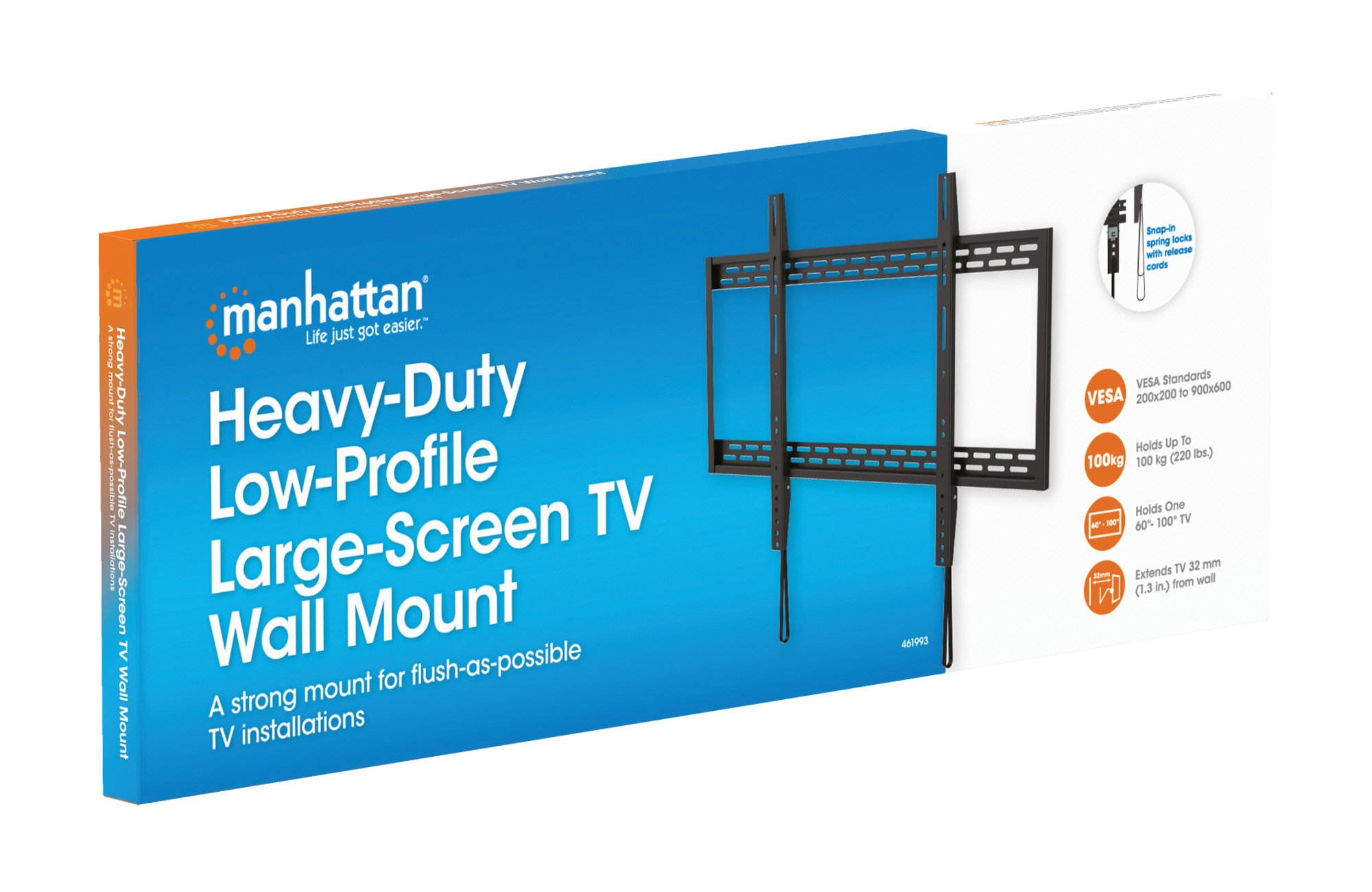Staffa a Muro Slim Fissa TV LED LCD 60-100'' MANHATTAN - immagine 2