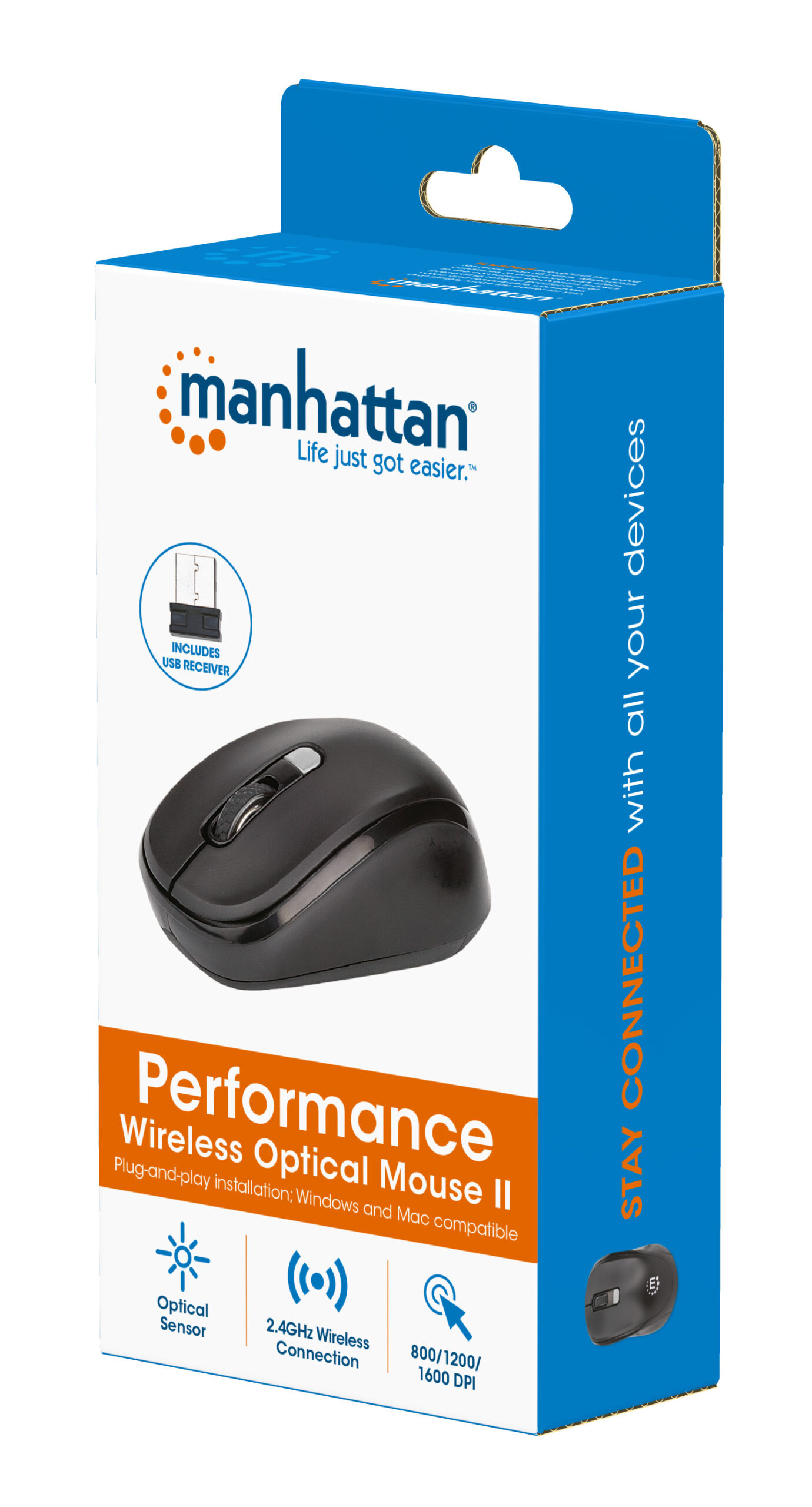 Mouse Ottico Wireless Performance II Nero MANHATTAN - immagine 2