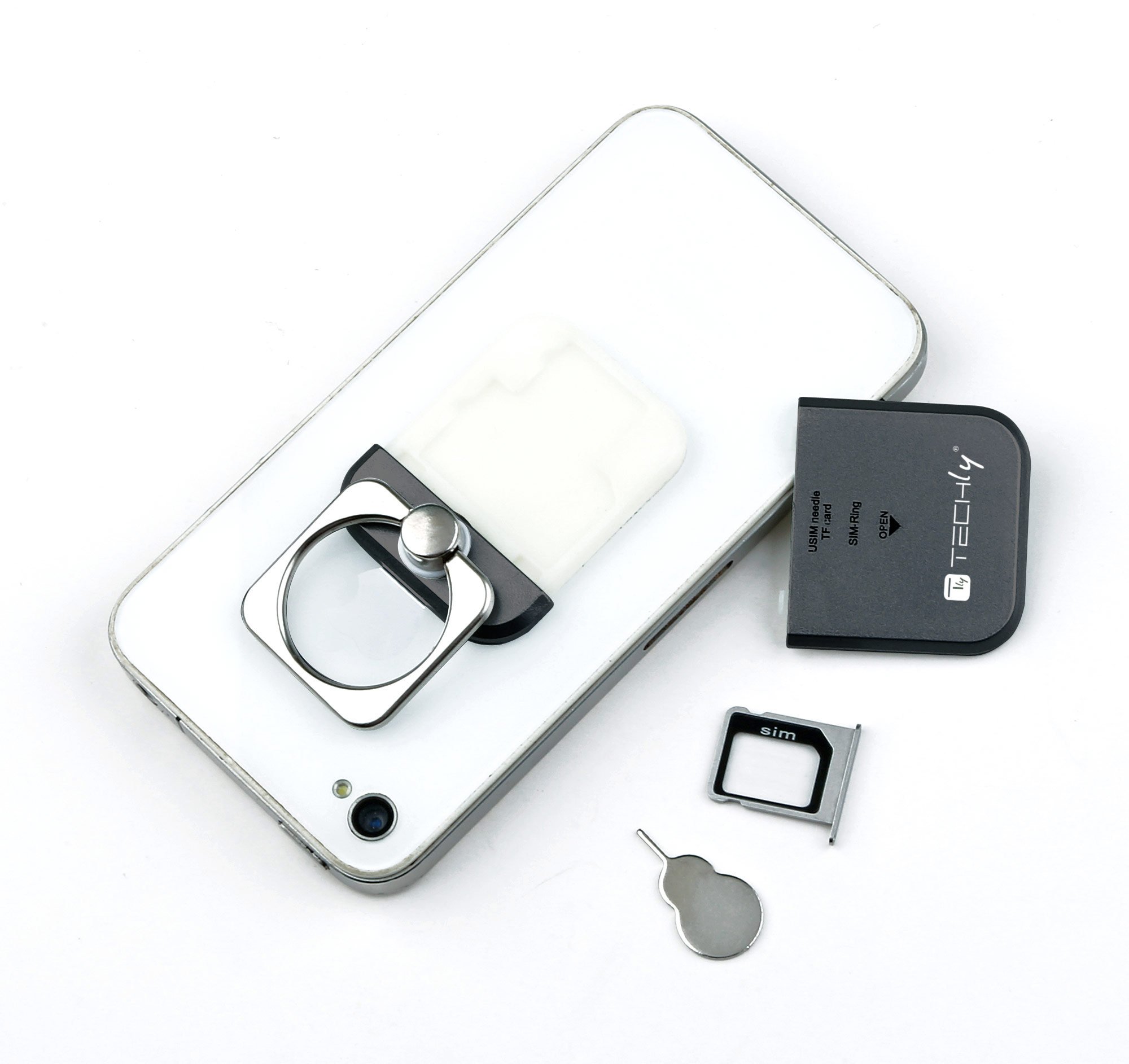 Anello e Supporto per Smartphone Nero TECHLY - immagine 9