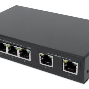 Fast Ethernet Switch a 6 porte con 4 porte PoE (1 x High-Power PoE) INTELLINET