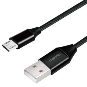 Cavo USB Micro-B Maschio/USB-A Maschio 0,3 m Nero LOGILINK