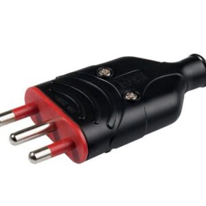 Spina Mobile in Gomma 16A 2P+T 250V Nero ROSI