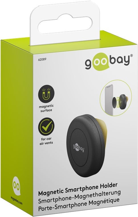 Supporto Magnetico Autoadesivo per Smartphone e Tablet Nero GOOBAY - immagine 2