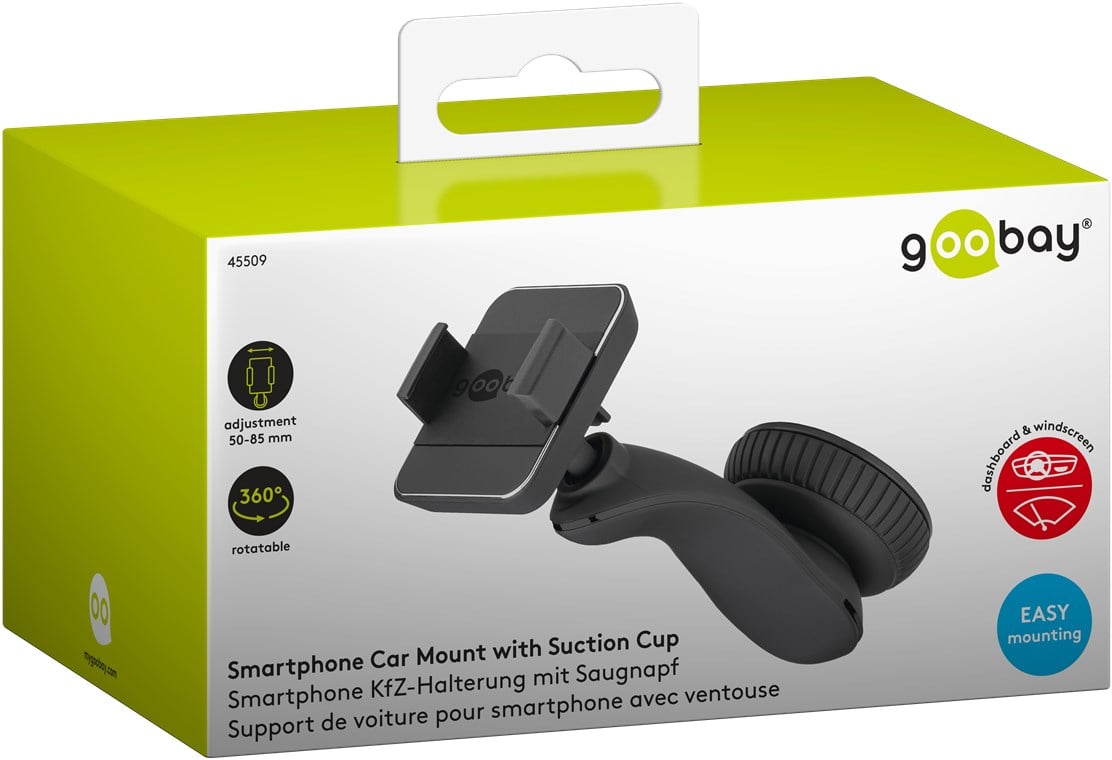 Supporto da Auto per Smartphone Universale con Ventosa GOOBAY - immagine 2