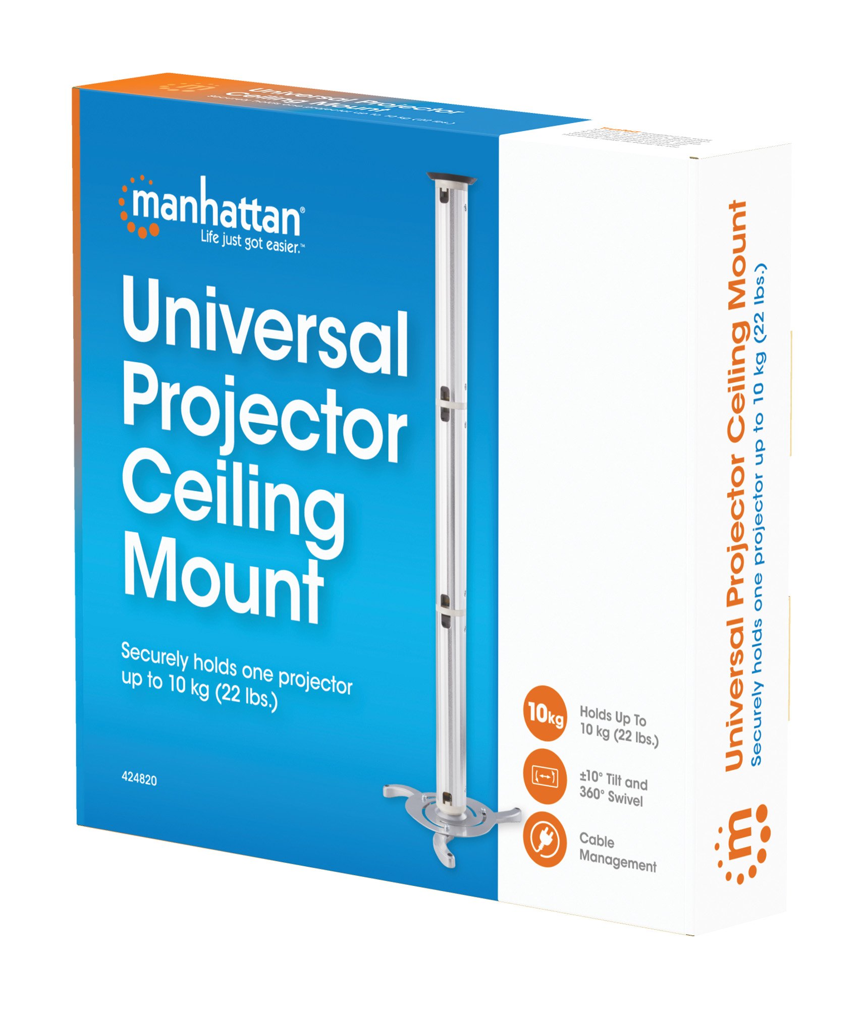 Staffa Universale per Proiettore 10kg a Soffitto MANHATTAN - immagine 2
