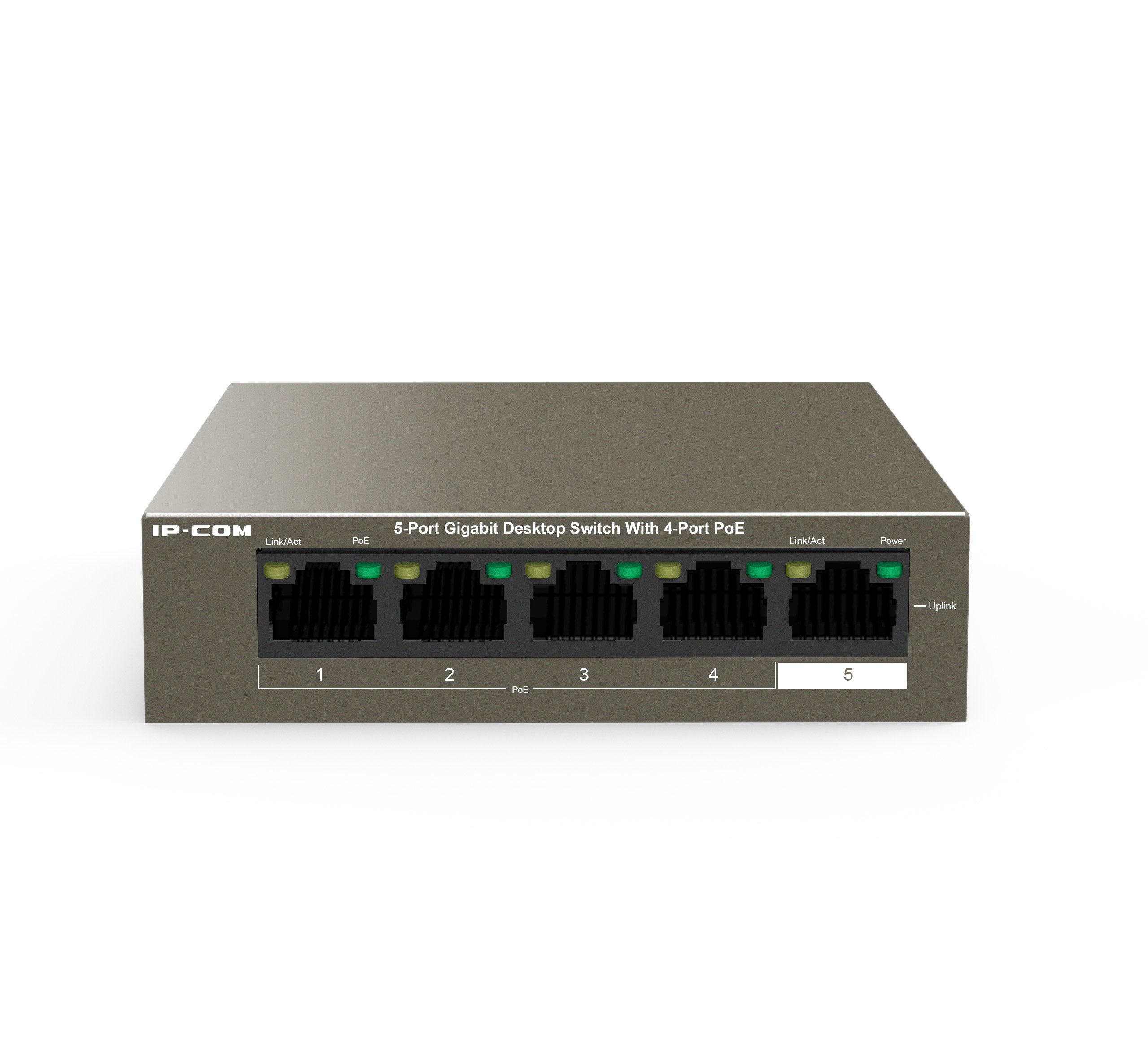 Switch 5 Porte Gigabit Desktop con 4 porte PoE+ IP-COM - immagine 2