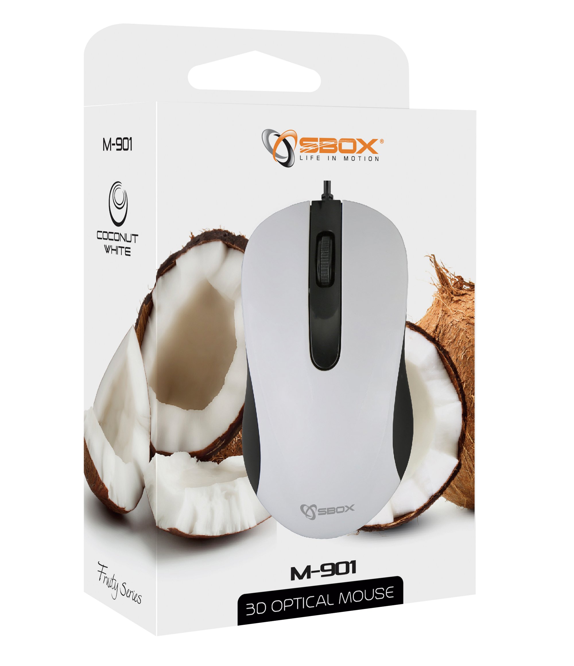 Mouse Ottico 3D USB 1000dpi M-901 Bianco SBOX - immagine 2