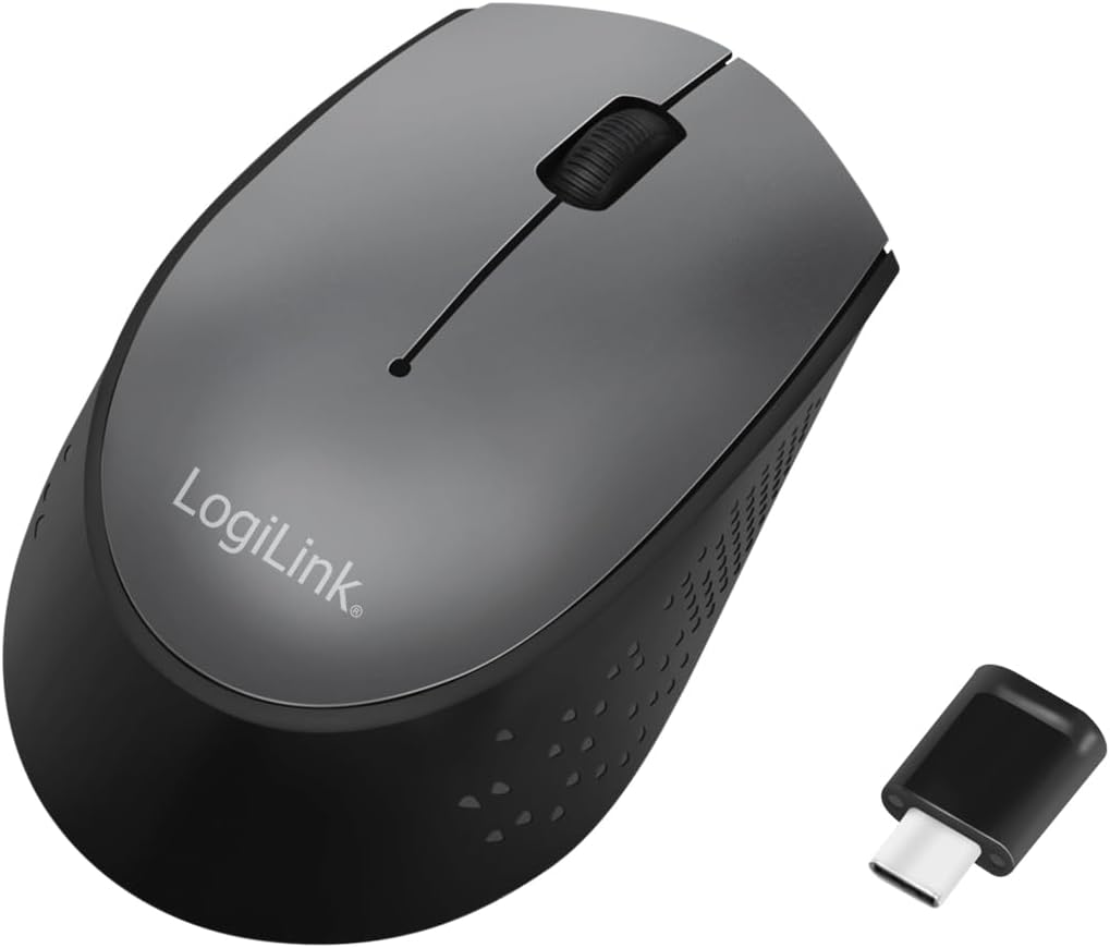 Mouse Ottico Wireless Ricevitore USB-C 1200dpi Nero LOGILINK - immagine 2