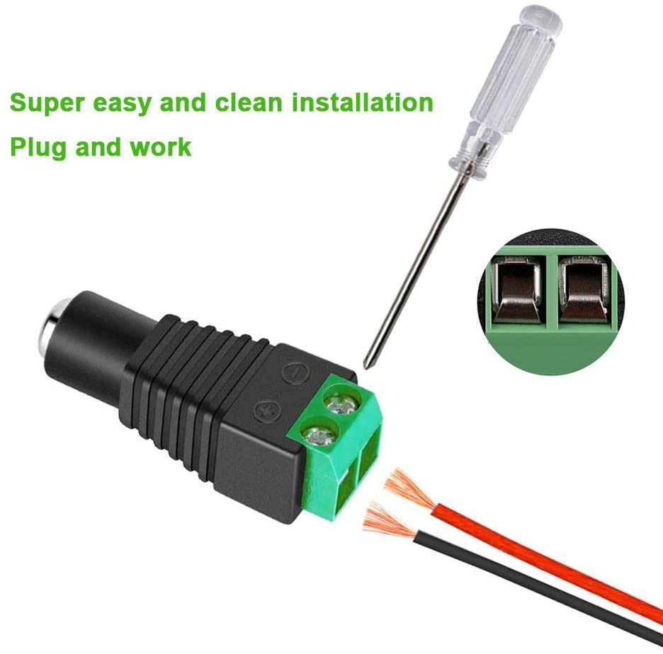 Adattatore Alimentazione Plug DC 5.5x2.1mm Femmina Terminal Block 2 pin TECHLY - immagine 2