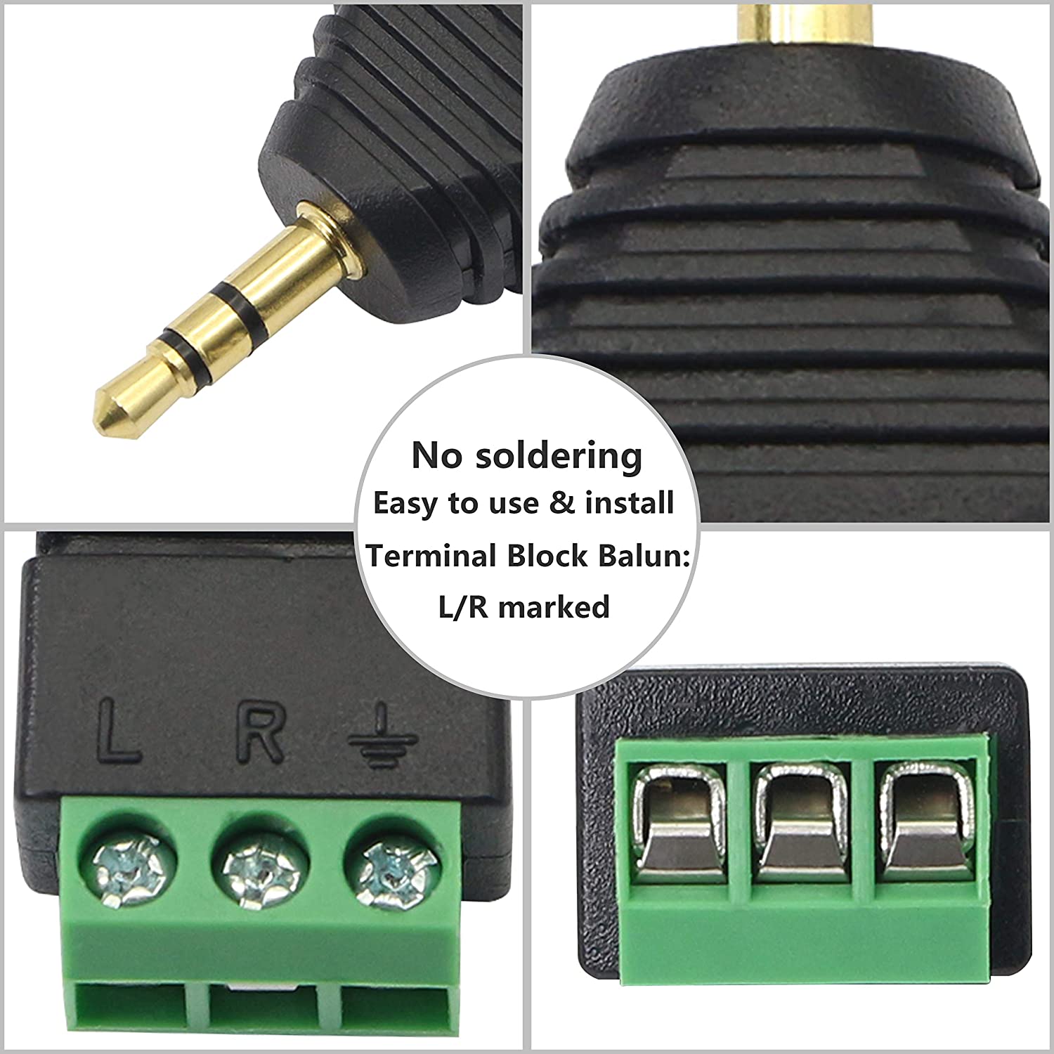 Adattatore Connettore Audio 3.5 mm Maschio a Terminal Block 3 pin TECHLY - immagine 2