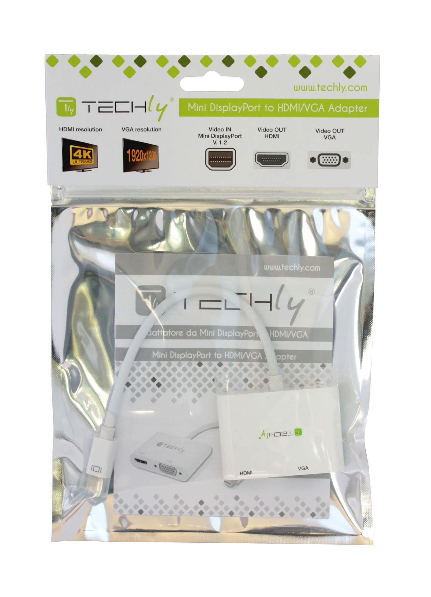 Adattatore Mini DisplayPort ad HDMI/VGA TECHLY - immagine 2