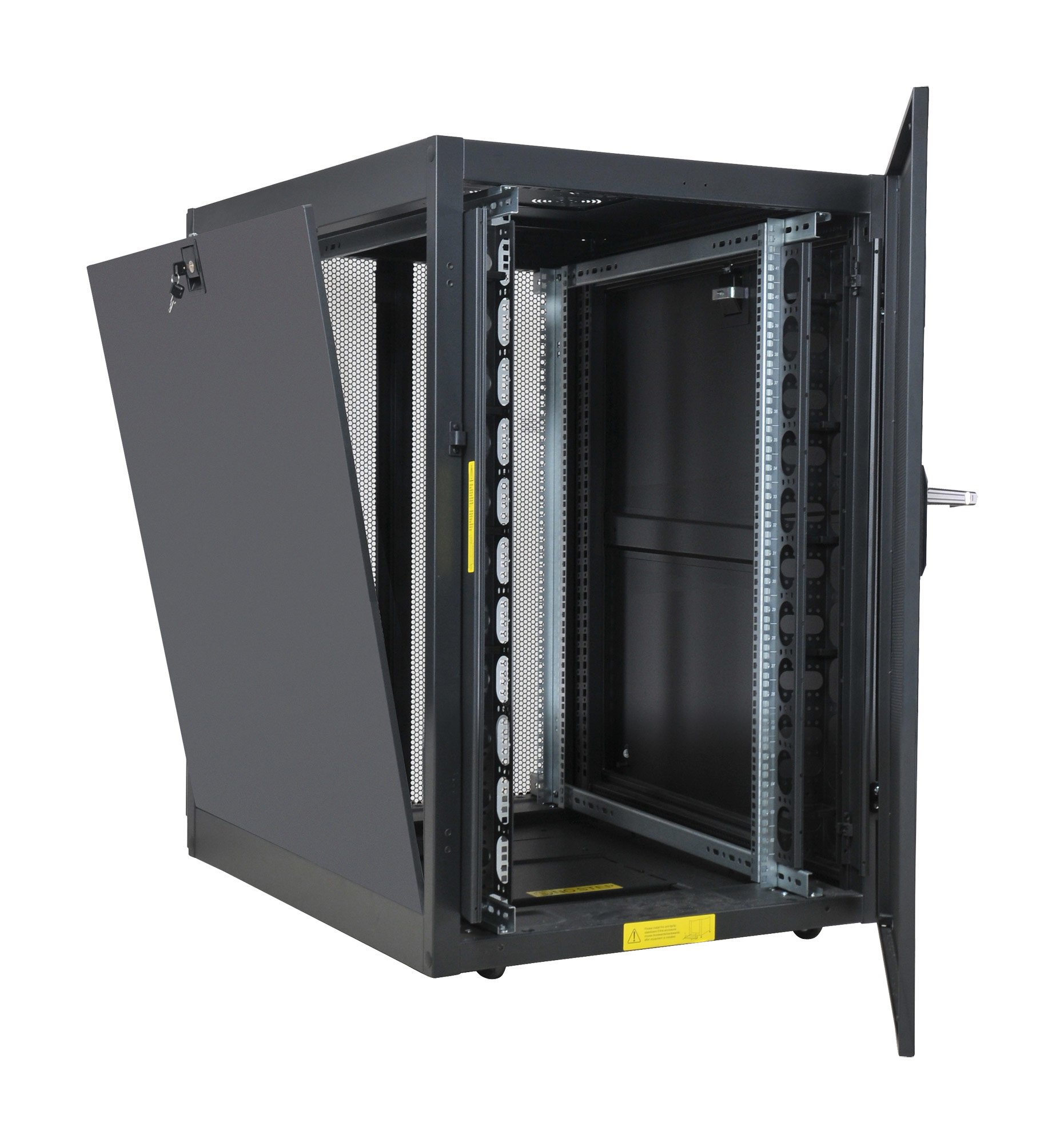 Armadio NetRack 19'' 600x1000 24 Unità Ventilato Nero da Assemblare TECHLY PROFESSIONAL - immagine 2
