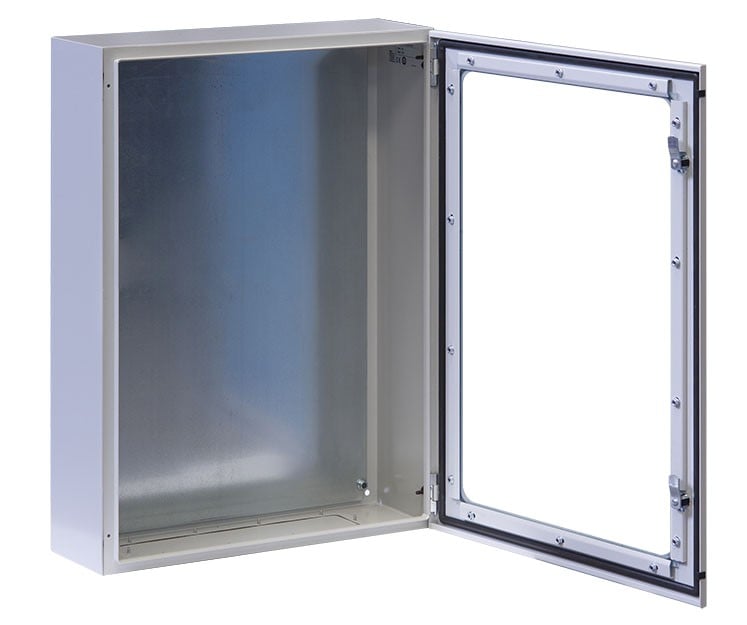 Armadio Rack 19'' a muro 17U grigio IP65 porta vetro prof. 200mm TECHLY PROFESSIONAL - immagine 2
