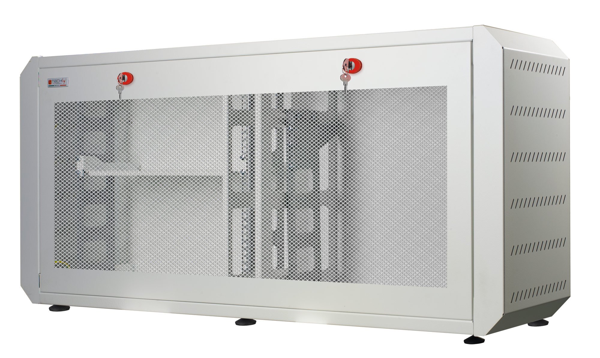 Armadio rack 19'' Ghost con porta grigliata Bianco TECHLY PROFESSIONAL - immagine 2
