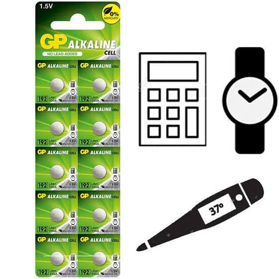 Blister 10 Batterie Alcaline Specialistiche LR41 GP BATTERIES - immagine 2