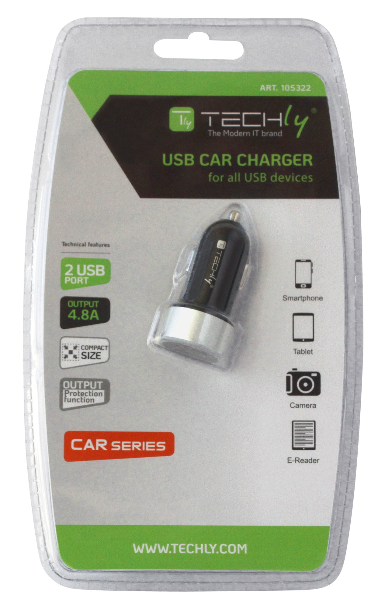 Thishow Mini Caricatore USB Con Cavo 3,5m Per Dash Cam – Alimentatore 12V/5V Con 2 Porte USB Extra - 2