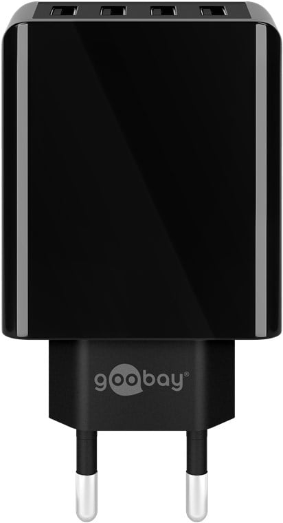 Caricatore da Muro USB a 4 vie 30W Nero GOOBAY - immagine 2