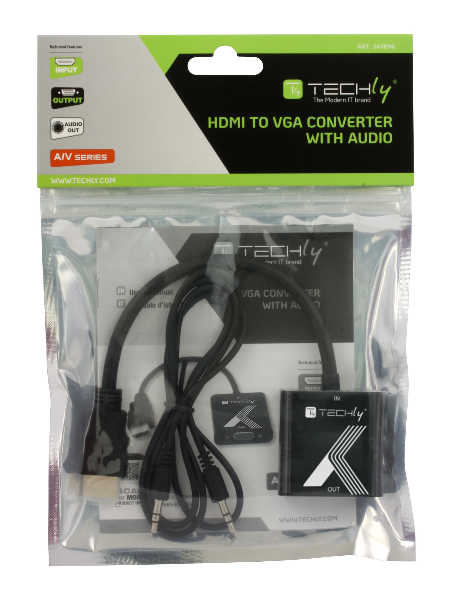 Cavo Convertitore Adattatore da HDMI™ a VGA 1920x1200 a 60Hz con Audio 3.5'' TECHLY - immagine 2