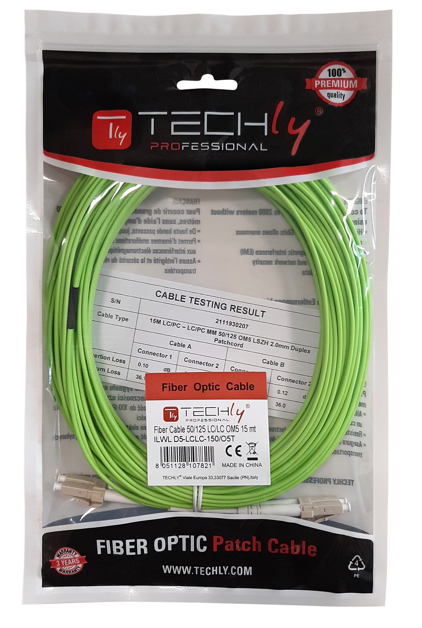 Cavo Fibra Ottica Multimodale OM5 LC/LC 50/125 20 m TECHLY PROFESSIONAL - immagine 2