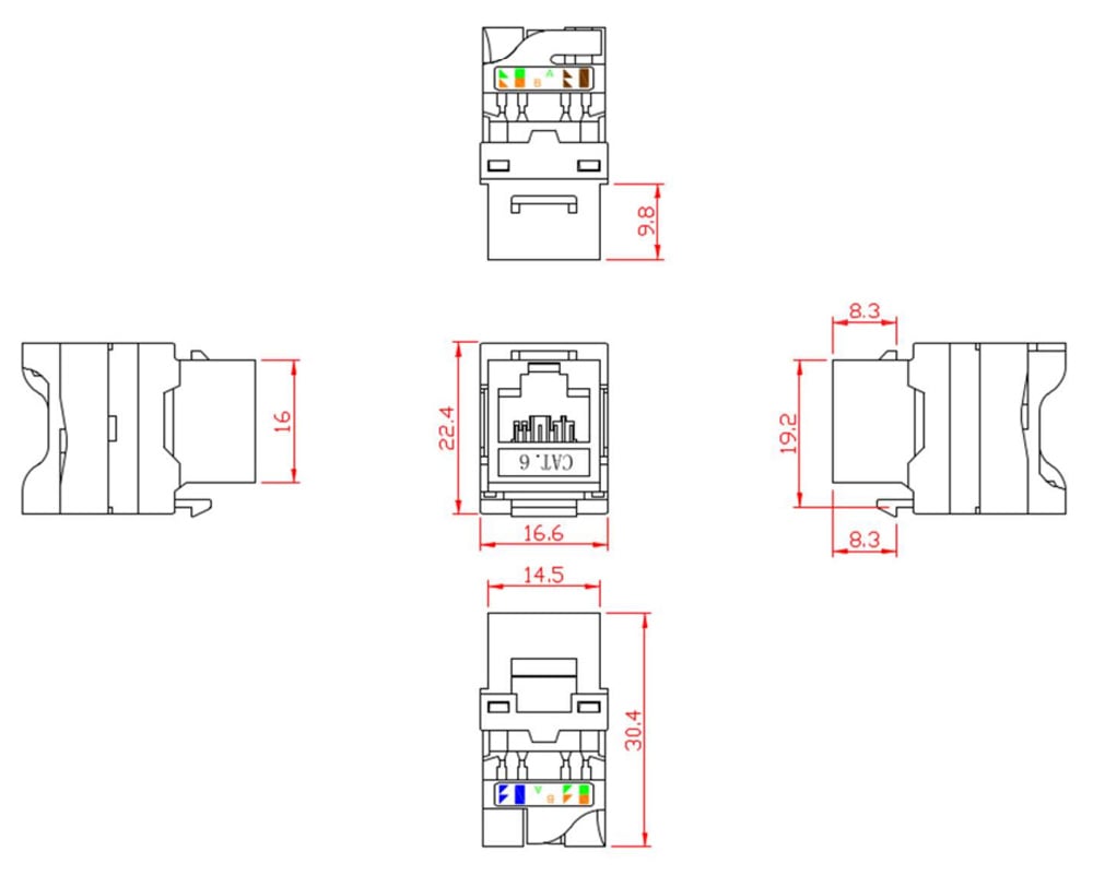 Frutto Keystone RJ45 Cat.6 UTP Tooless TECHLY PROFESSIONAL - immagine 2