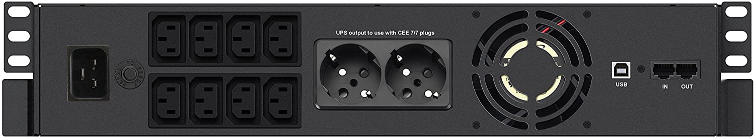 Gruppo di Continuità UPS X4 3000VA Line Interactive a Rack Nero INFOSEC - immagine 2