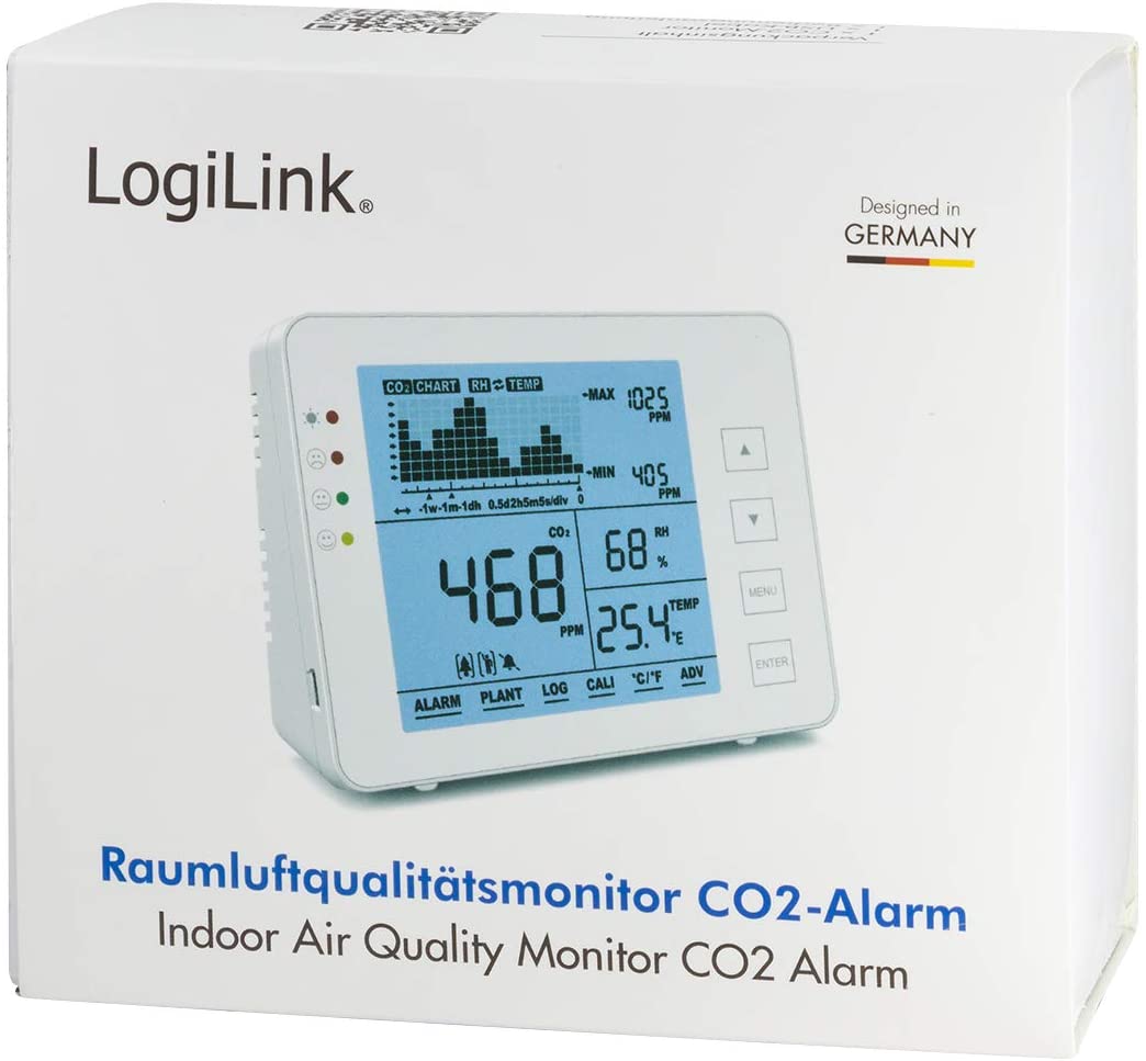 Misuratore di CO2 5000ppm con Allarme Indicatore Temperatura e Umidità LOGILINK - immagine 2